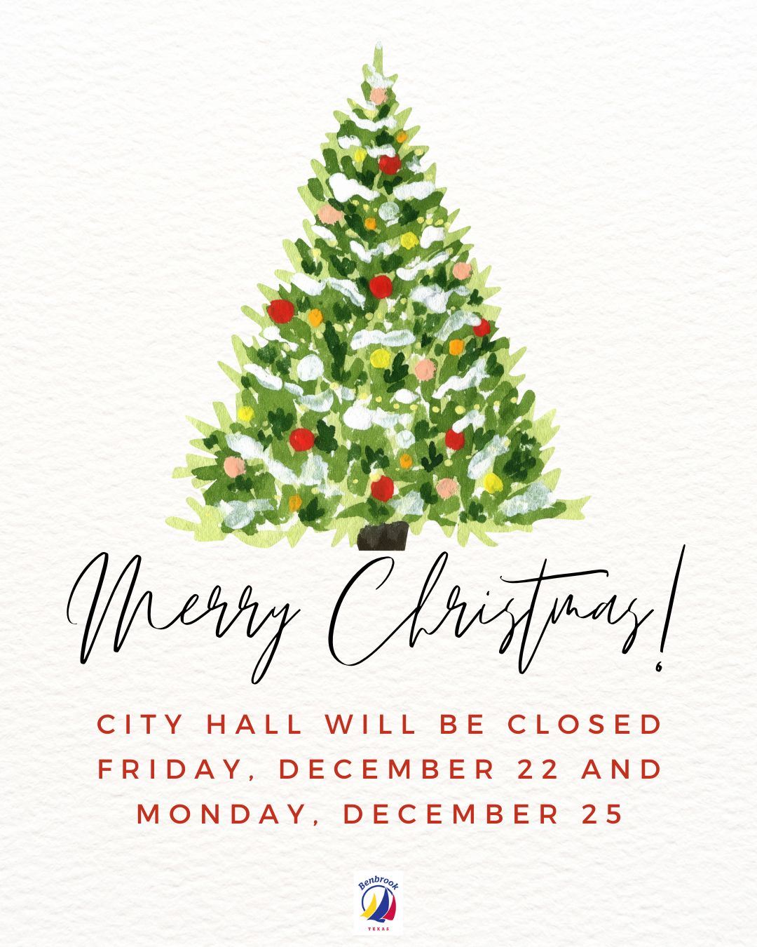 Green Ivory Watercolor Illustrated Merry Christmas Quote Instagram Post